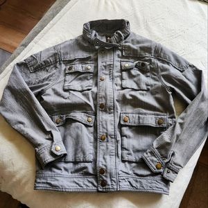 Grey denim utility jacket